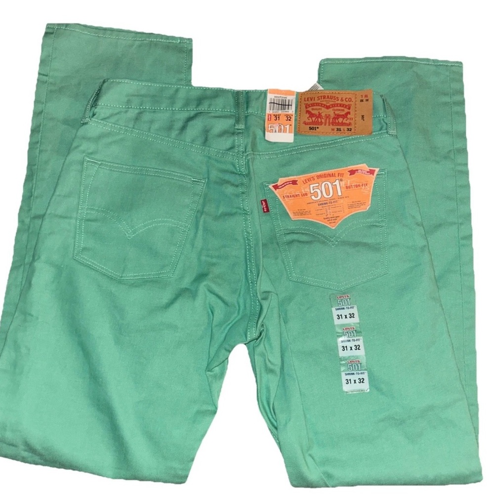 Levi's Men's 501 xx Original Shrink to Fit Jeans Green button fly 31/32